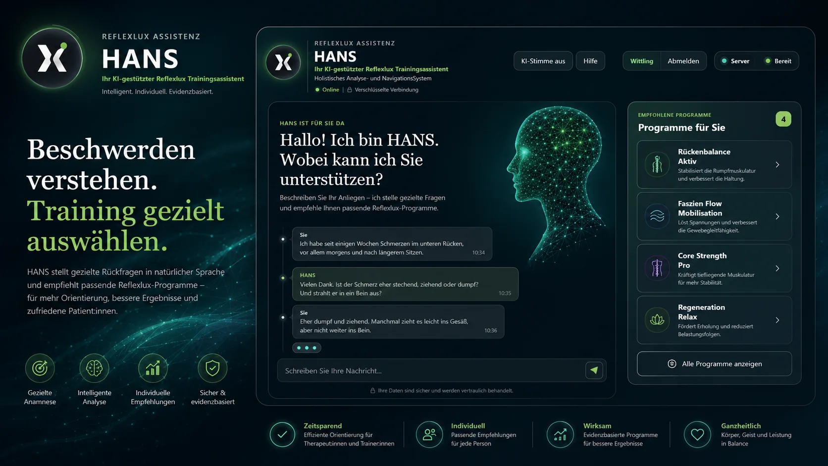 Vorschau des HANS-Assistenten